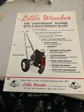 LITTLE WONDER LIGHTWEIGHT BLOWER SALES BROCHURE GASOLINE POWERED MODEL SHEET
