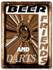 DART BOARD metal sign BEER friends VINTAGE style bar pub mancave wall decor 203