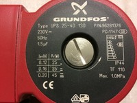 Grundfos Ups25-40 130 Circulating Pump Grundfos Ups25-40 130 Circulating Pump