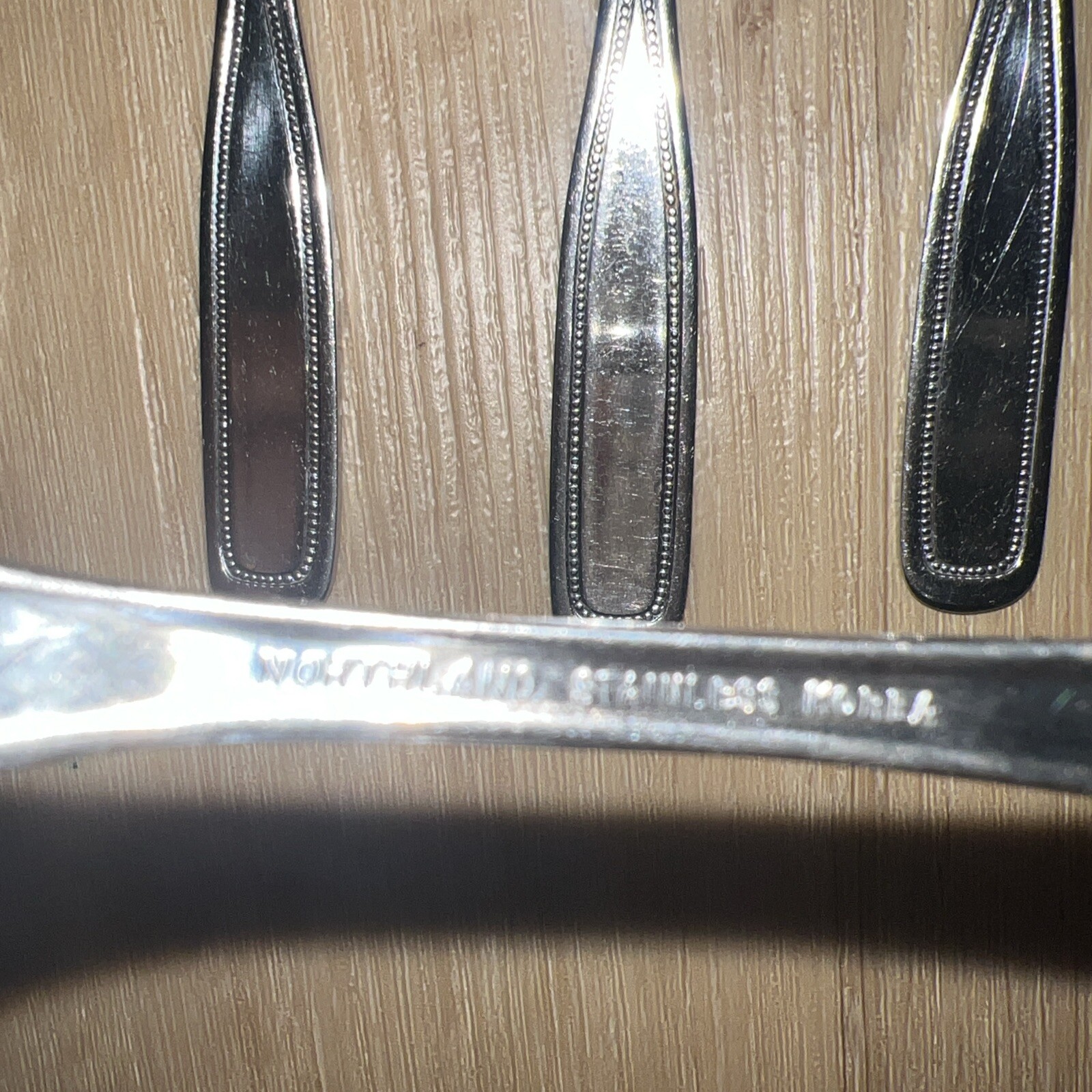 Vintage Northland Oneida Beaded Fashionpoint Stainless Flatware Spoons Forks