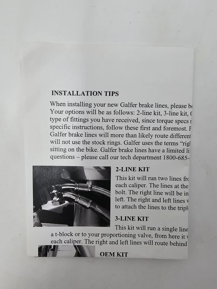 Kit de linha de freio dianteiro Galfer 1998-2004 Aprilia ETV1000 Caponord FK003D619F - NOVO EM FOLHA - Imagem 4 de 4