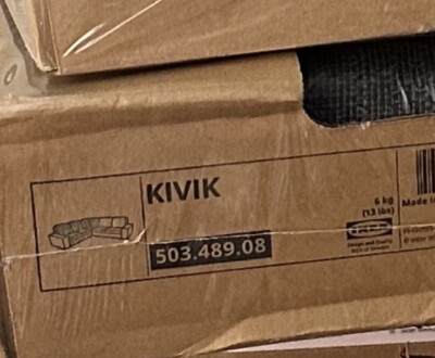 Ikea KIVIK Sectional 4-seat sofa corner COVER ONLY Hillared Anthracite ORIGINAL
