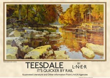Vintage POSTER Teeside Old Railway Travel Wall Art Print A3 A4