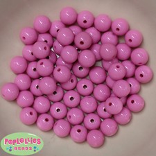 12mm Pink Acrylic Solid Bubblegum Beads Lot 40 pc.chunky gumball