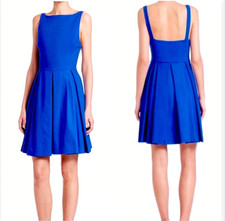 Polo Ralph Lauren Cobalt Blue High Neck Fit & Flare Old Money Dress Size 6