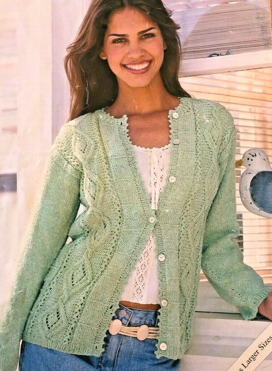 Ladies double knitting cardigan clearance patterns