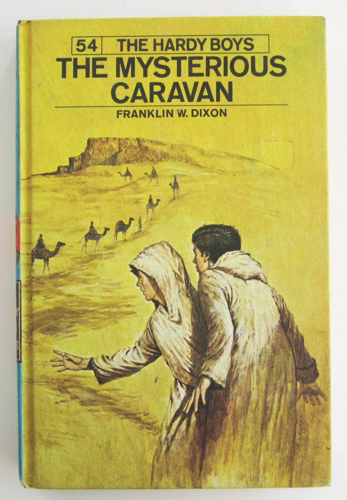 Hardy Boys The Mysterious Caravan 1977 Printing Hardcover Book #54 White Multi