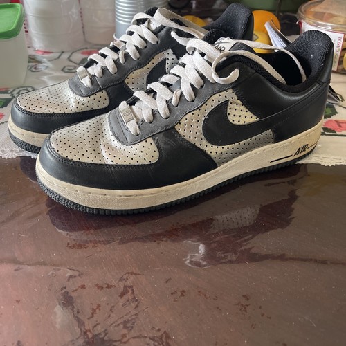 Nike Air Force 1'09 NERO E ARGENTO METALLIZZATO-TAGLIA 10 | eBay