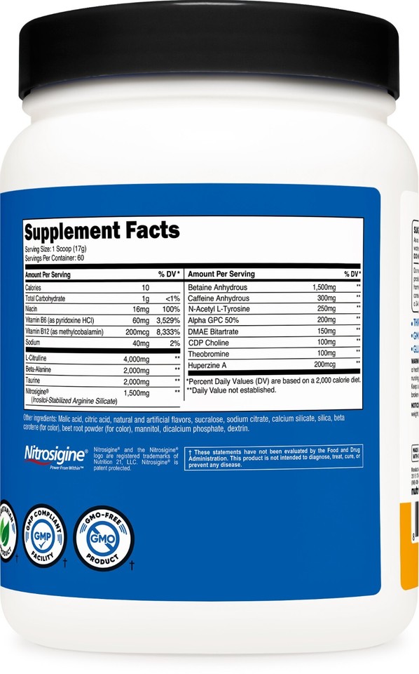 Nutricost Complejo Pre-entrenamiento Pre-C Con Creatina  Frambuesa Azul 30 Porciones  Polvo Boost Fintess Rutinas 15 87 Oz - Foto 12