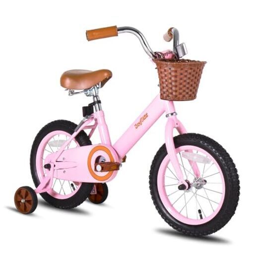  Vintage Kids Bike with Training Wheels & Pink 12 Inch With Training Wheels