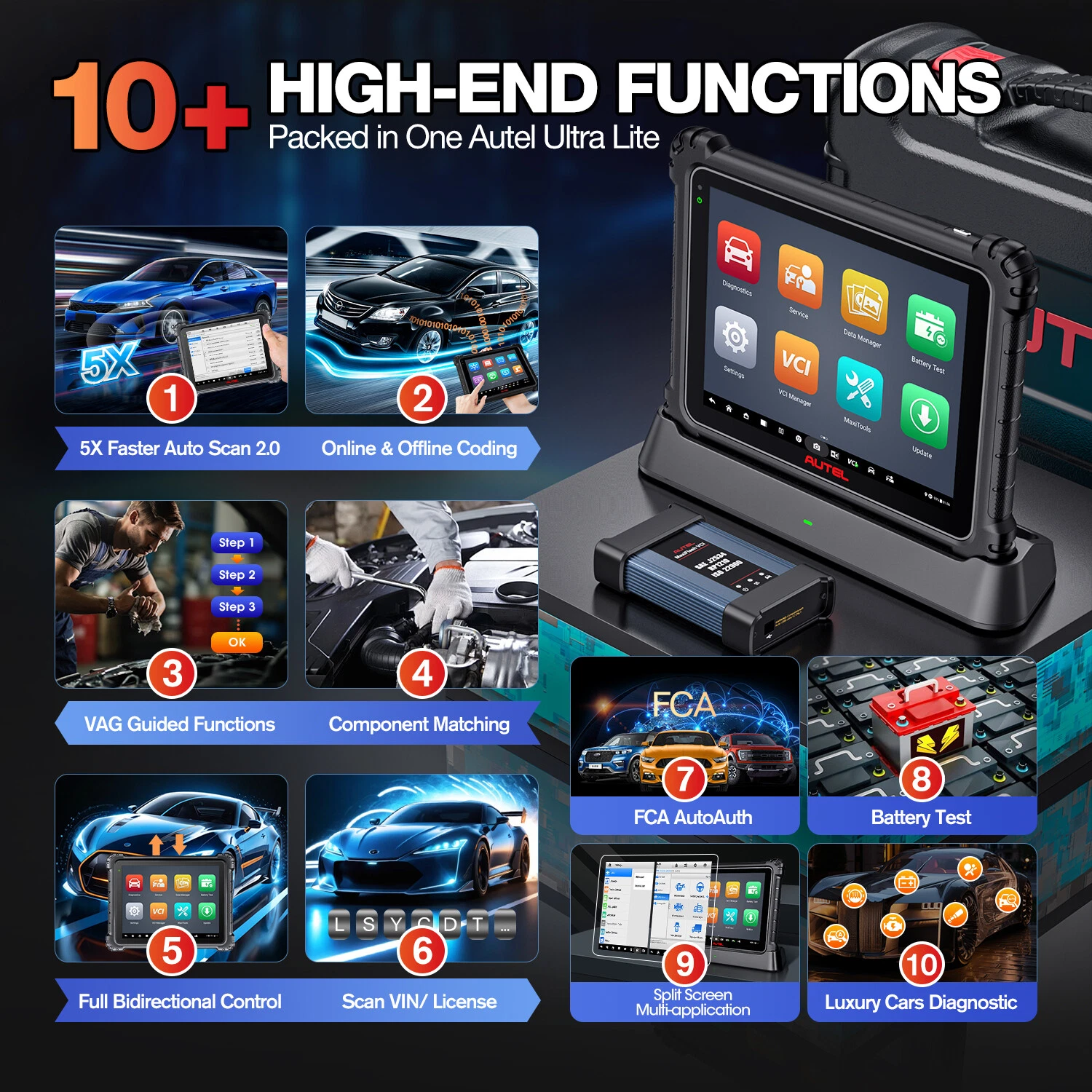 🌏 Autel MaxiSys ULTRA Lite ECU Programmer Topology Scanner Bidirectional Test - product detail image 10
