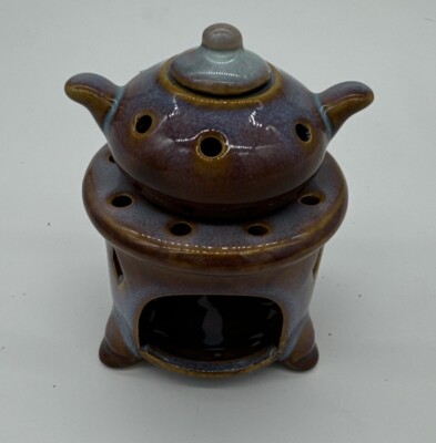 Essential Oil Warmer Burner  Ceramic Stove - Add A Candle - Diffuser Oil Out Top