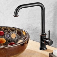 Oil Rubbed Bronze Deck Mount Kitchen Sink Swivel Mixer Tap Vanity Basin Faucet