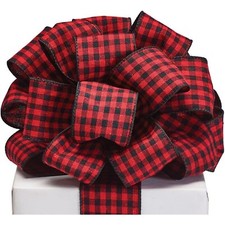 Buffalo Plaid Christmas Wired Ribbon - 2.5in. Wide x 20 Yards 9734221