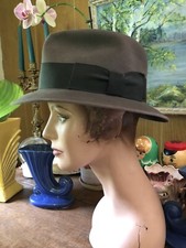 Vintage Antique 1950  s Larchmont felt fur Mens FEDORA HAT sz 7 Sharp Looking