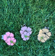 New Flower Magnetic Golf Hat Clip with Flower Ball Marker ~ Choose Color