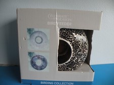 Bird feeder swirl round Mosaic Fly-Through Hanging Bird Feeder Large 8" new A3