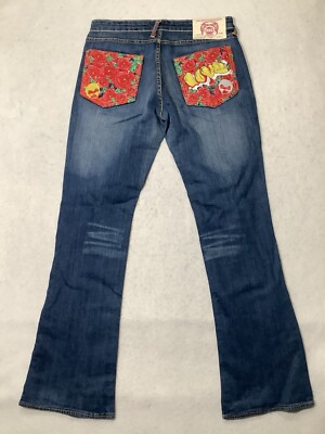 Red Monkey RMC Martin Ksohoh Denim Pants Womens Blue Size 28 Bootcut 