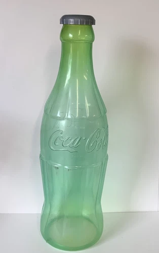 VINTAGE COCA COLA 23" SODA BOTTLE BANK PIGGY BANK COIN Storage Green