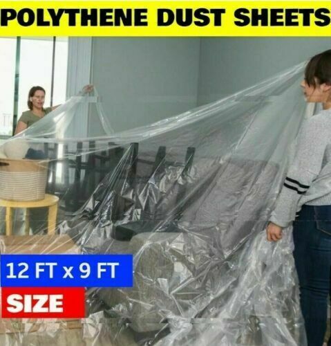 Polythene Dust Sheet Large Heavy Duty Decorating Paint Protection Plastic  Cover