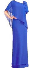 Mother of the Bride Gown, Royal Blue- with rhinestone appliques -New