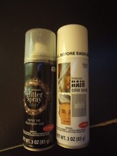 Set of 2 GOODMARK TEMPORARY HAIR COLOR SPRAY White Silver Glitter 3oz