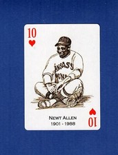 NEWT ALLEN, 1901-1988 ~ Negro Baseball Leagues playing card: 10/hearts