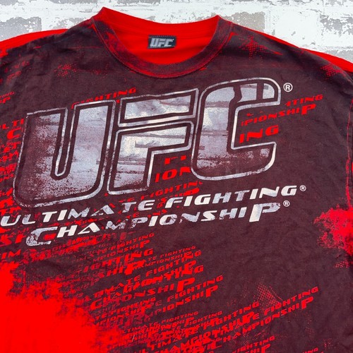 Vintage UFC Shirt Men XXL 2XL Red MMA Y2K All Over AOP 2000s Adult Tee Fighting - Picture 2 of 9
