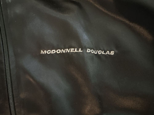 Vtg High Five McDonnell Douglas Bomber Satin Jacket Embroidered F15 Eagle Jet XL - Picture 2 of 15