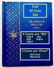 Complete Set Franklin Half Dollars 1948-1963 in Whitman Bookshelf Album-35 Coins