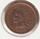 US Rare Old West 1904 Indian Head Penny Coin American Collection Shield Cent USA