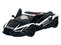 Kinsmart Lamborghini Revuelto Police Schwarz 1:38 No Box Die Cast Metal Model