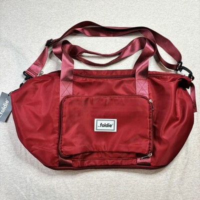 The Foldie Travel Bag Zip Closure Foldable Red Expandable Tote NWT Luggage 