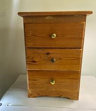 Wooden 3 Drawer Chest of Drawers Brown Knob Handles Freestanding 40cm