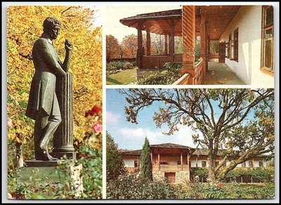 1983 Pushkino Moldova USSR Pushkin House-Museum Statue Chrome Postcard K317
