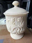 Alabaster Candy Dish From Italy Hand Carved Or Urn with Lid Vintage Art Deco