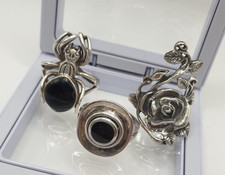 Konvolut Schmuck Silber 925 - 3 Ringe - Spinne Rose