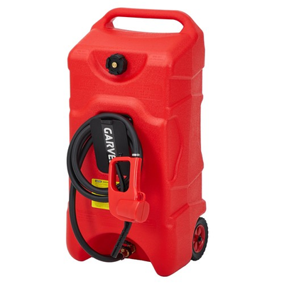 #ad 16 Gallon Portable Fuel Tank With Pump 10ft Hose Gas Caddy For Lawn Mowers Red $154.99