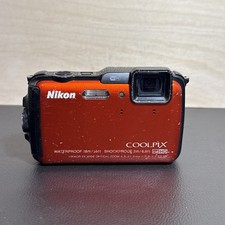 Nikon Coolpix AW120 16.0MP Waterproof Digital Camera Orange Bundle Tested Works
