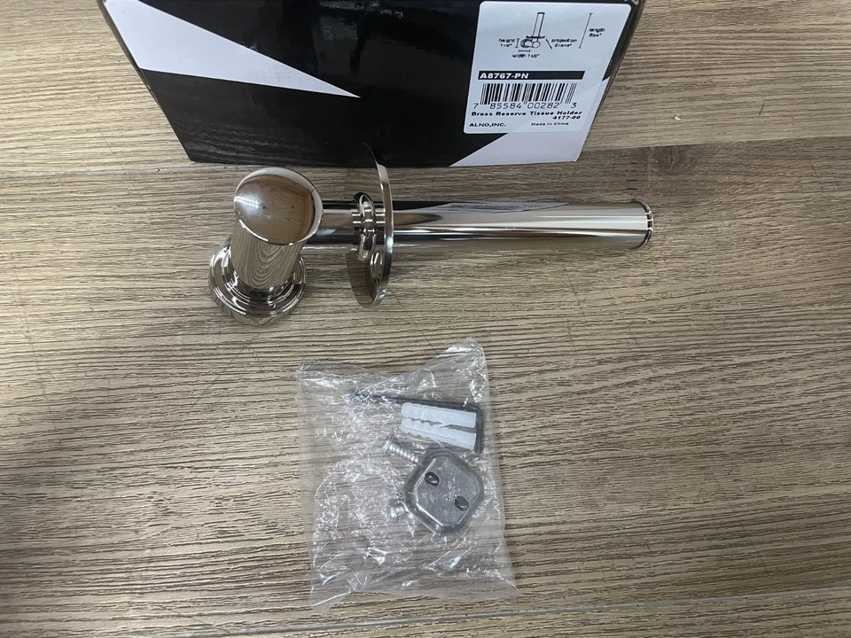 Alno A8767-PN Infinity Reserve Drop Down Single Post Toilet Paper Holder - Image 2 of 3