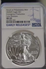 2020 (P) US Silver Eagle Emergency Production NGC MS69 ER Philly