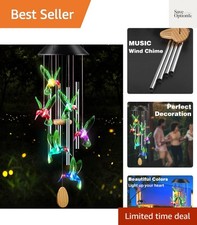Deep Tone Solar-Powered Hummingbird Wind Chimes - Perfect Gift for All Occasions