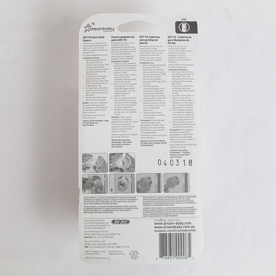 Conjunto de 3 capas de maçaneta Dreambaby Ezy-Fit para prova de bebê e criança - Imagem 2 de 4