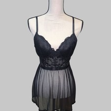 Pre owned Women's Jessica Simpson Black Sheer Sexy Gown Babydoll Size M