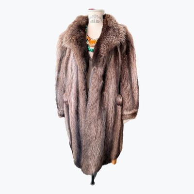 Luxury Vintage Raccoon Fur Coat Women L 2X Genuine Full Pelt Fur