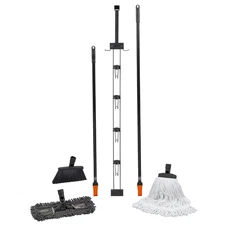 SWOPT Indoor Kit — Includes 18” Dust Mop, Cotton Mop, Angle Broom, 48” and 60” S