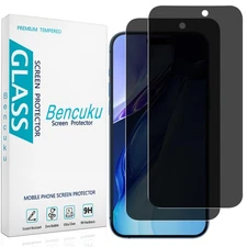 Bencuku 2 Pack Privacy Screen Protector for iPhone 17 Pro 6.3 Inch Anti Spy T...