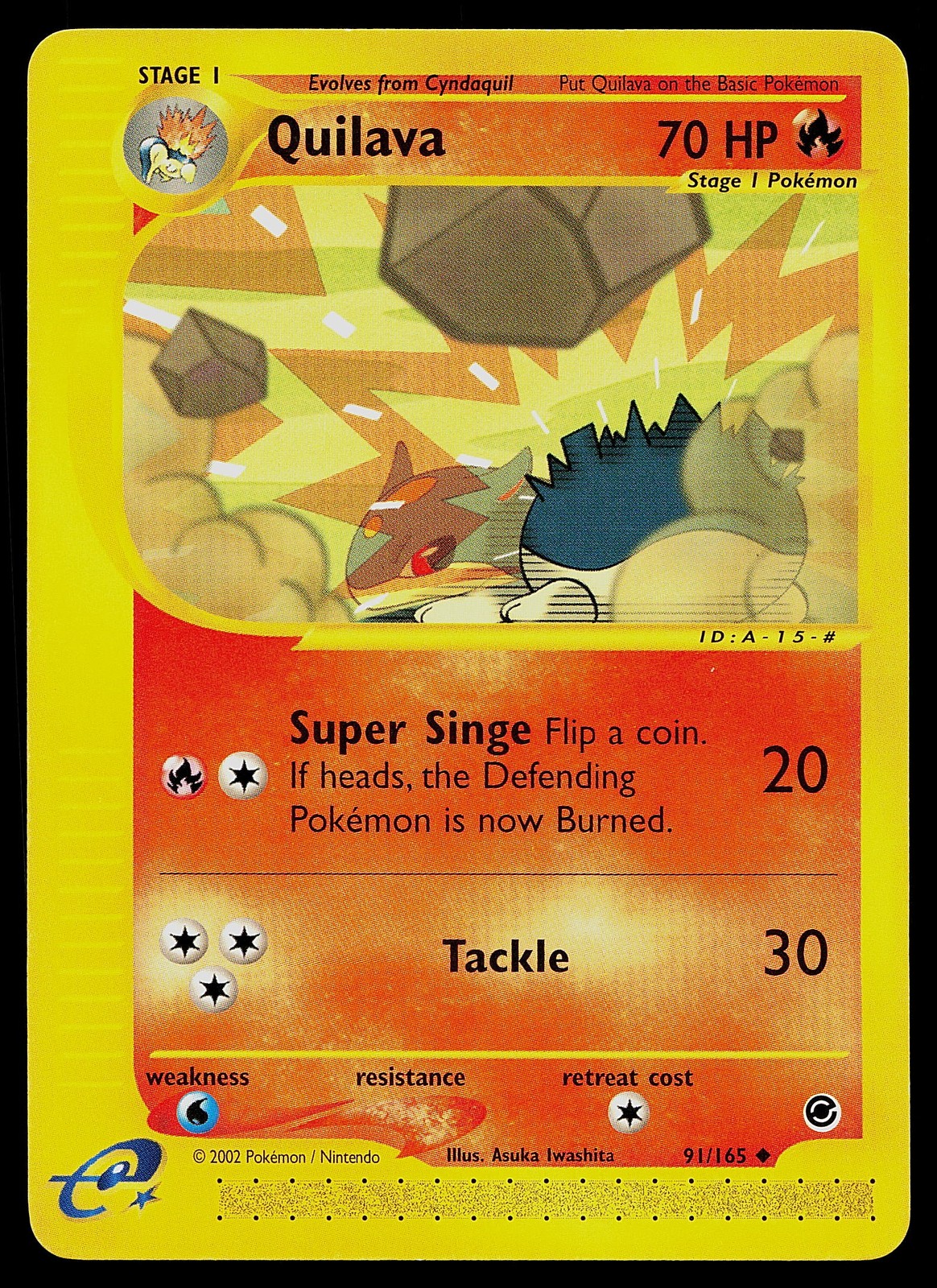 Pokemon Card - Quilava Expedition 91/165 Uncommon