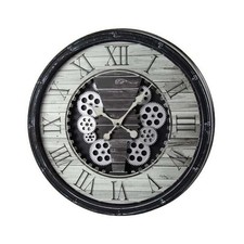OROLOGIO DA PARETE CON INGRANAGGI IN MOVIMENTO 51X51X9 CM NERO