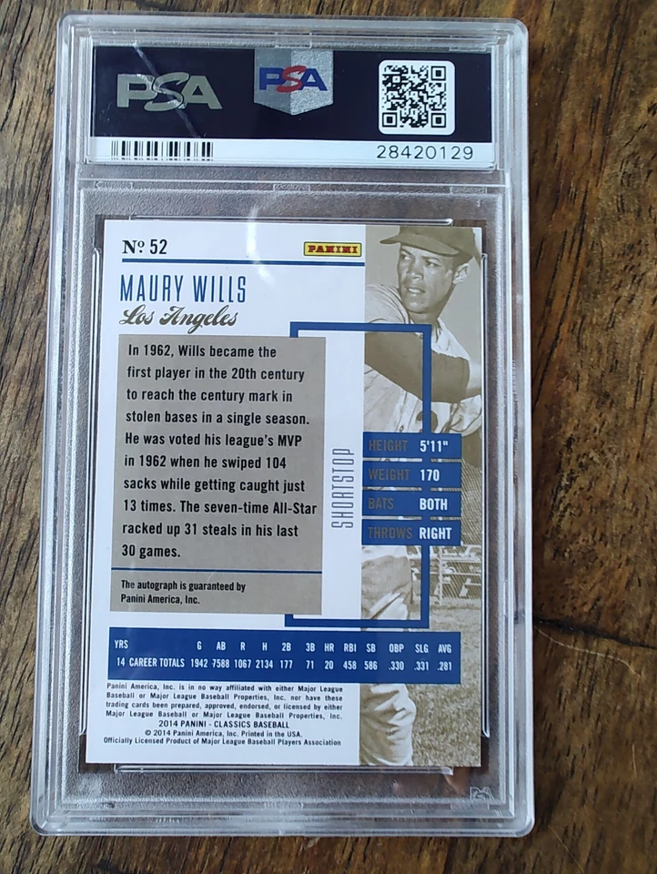 PSA 10 2014 Maury Wills 重要黄金 #4-25。  PSA 1 of 1 — 第 3/3 张图片